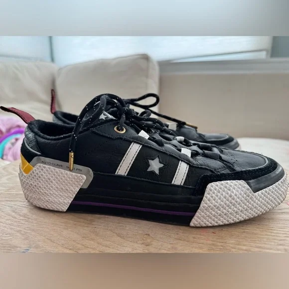 CONVERSE x Ibn Jasper Collab One Star Low Top Black/White/Spectra Yellow Size M9 - Picture 6 of 10